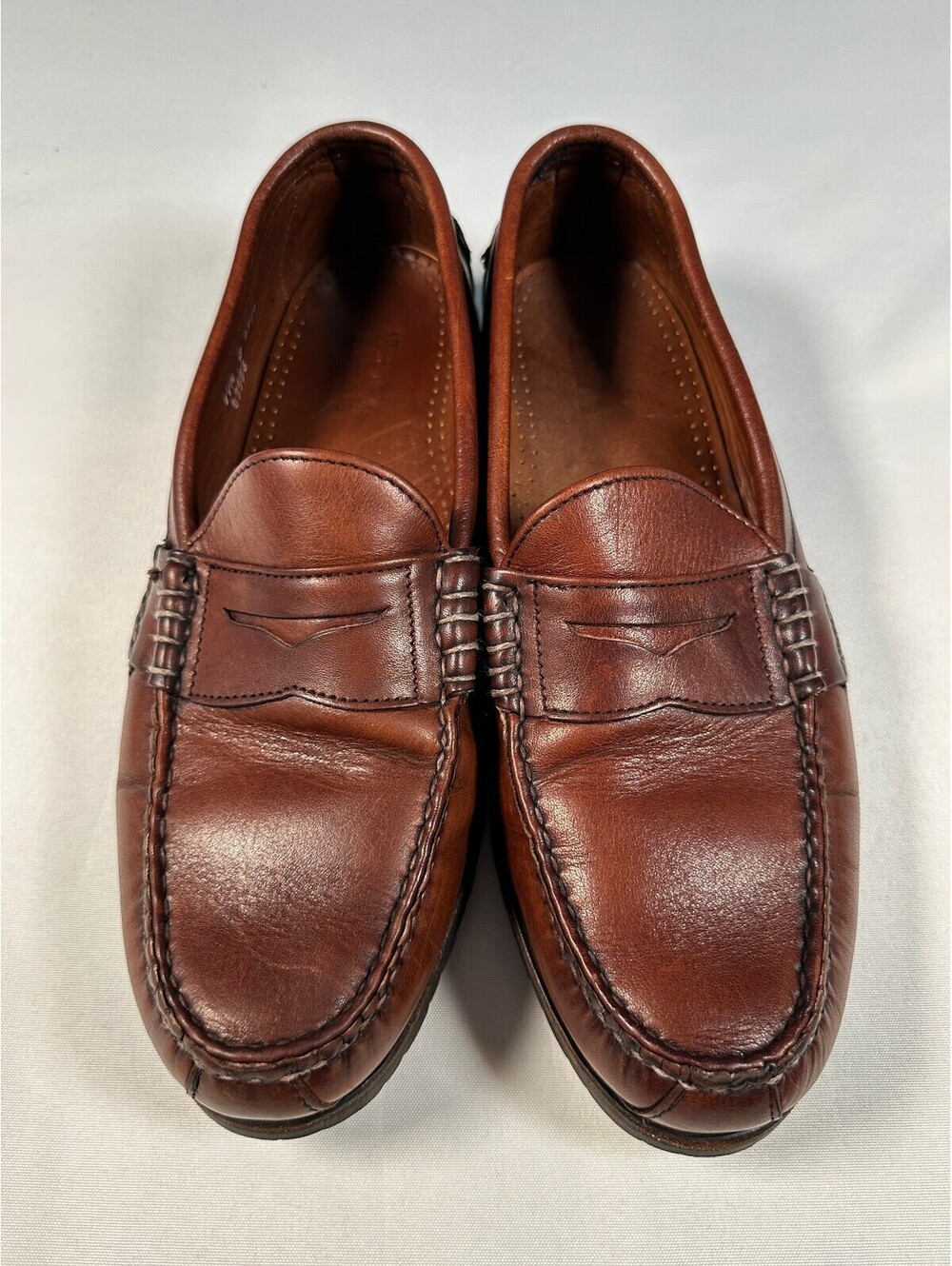 Allen Edmonds Nashua Rockland Brown Leather Penny Loafers Shoes Men's 11.5 D